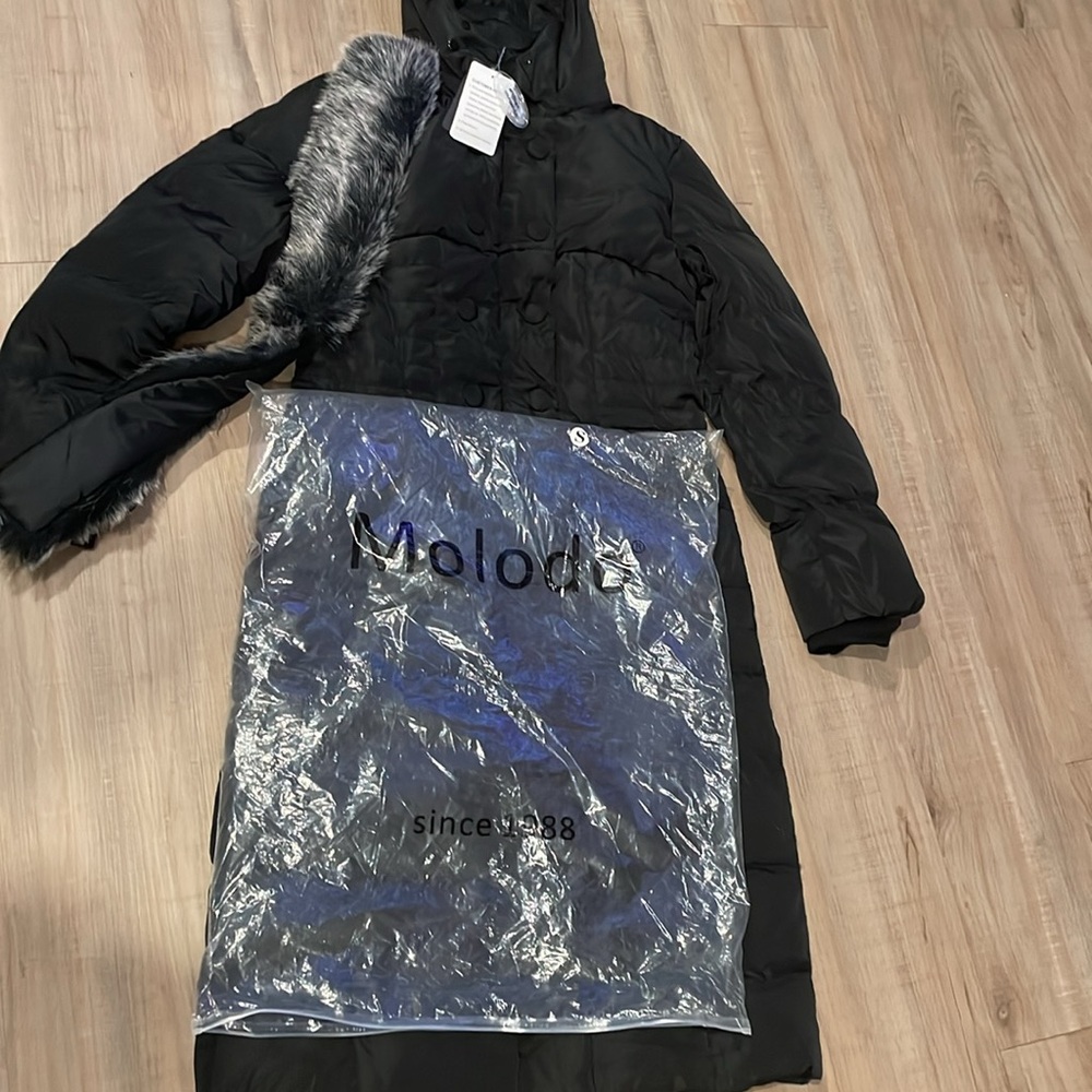Molodo Women's Long Down Coat with Fur Hood Maxi Down Parka Puffer Jacket